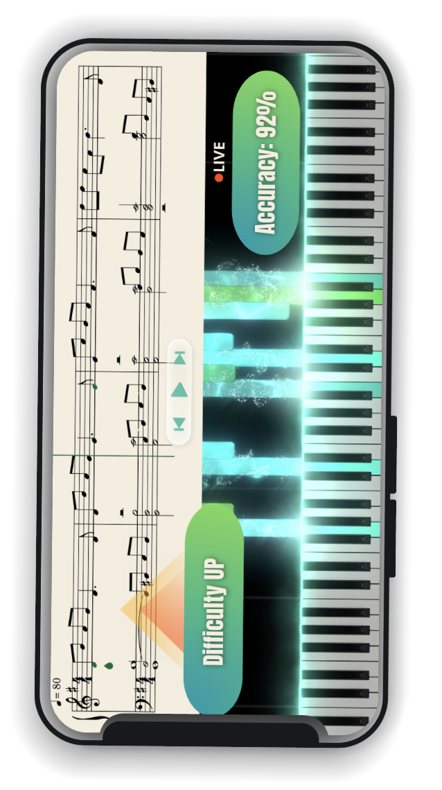 Music learning app interface