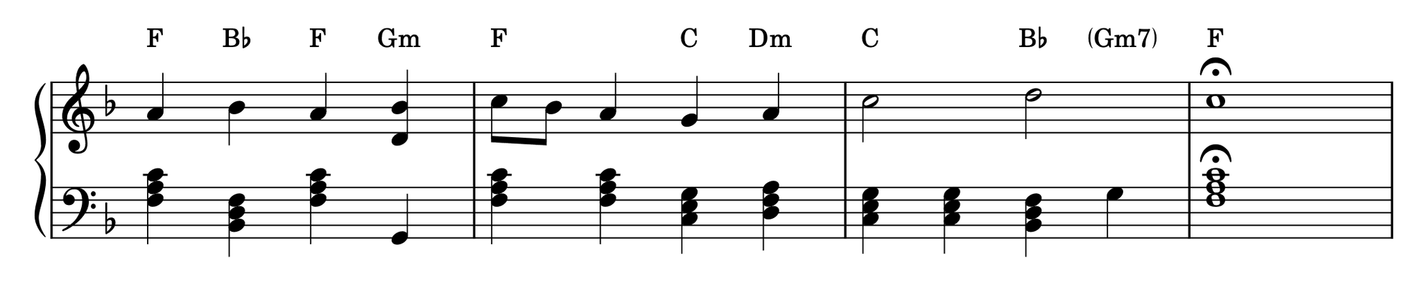 Voice leading example 1 — root position chords with stacked triads