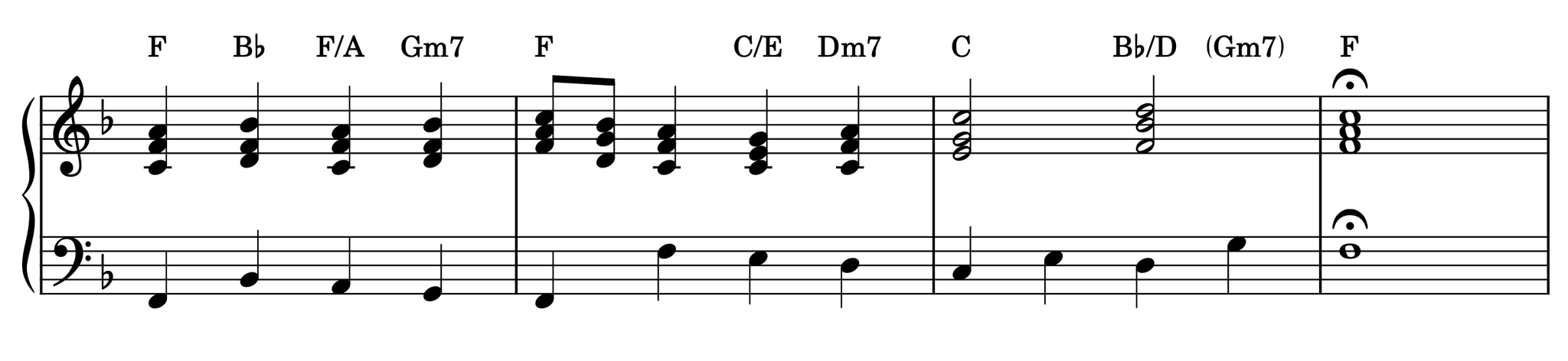 Voice leading example 2 — improved version with smoother voice leading